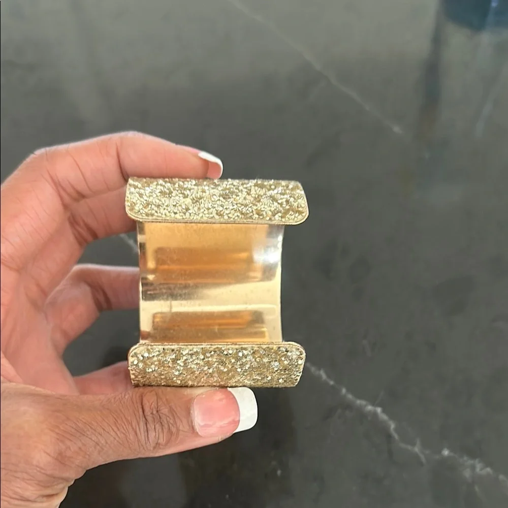 Gold Textured Cuff Bracelet - Picture 3 of 3